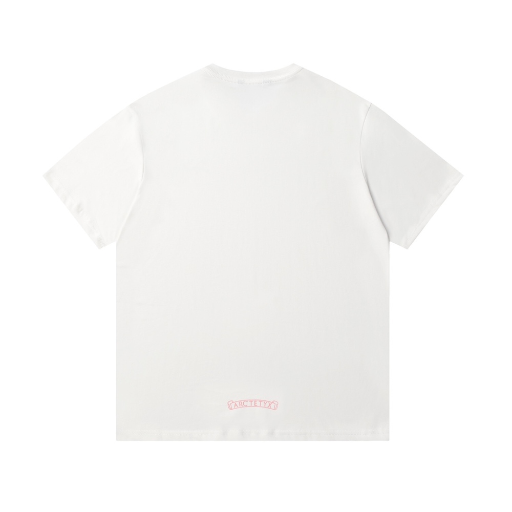 Arc Embroidered  Letters Around Neck Shirt