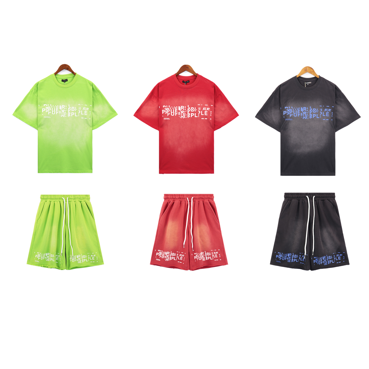 Purple Brand Washed Material Shirt And Shorts