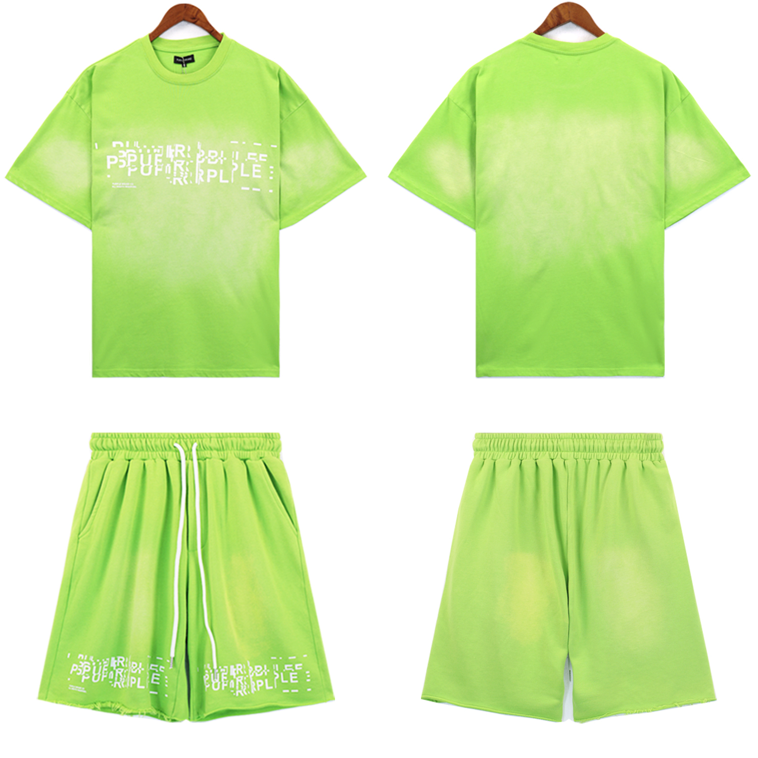 Purple Brand Washed Material Shirt And Shorts