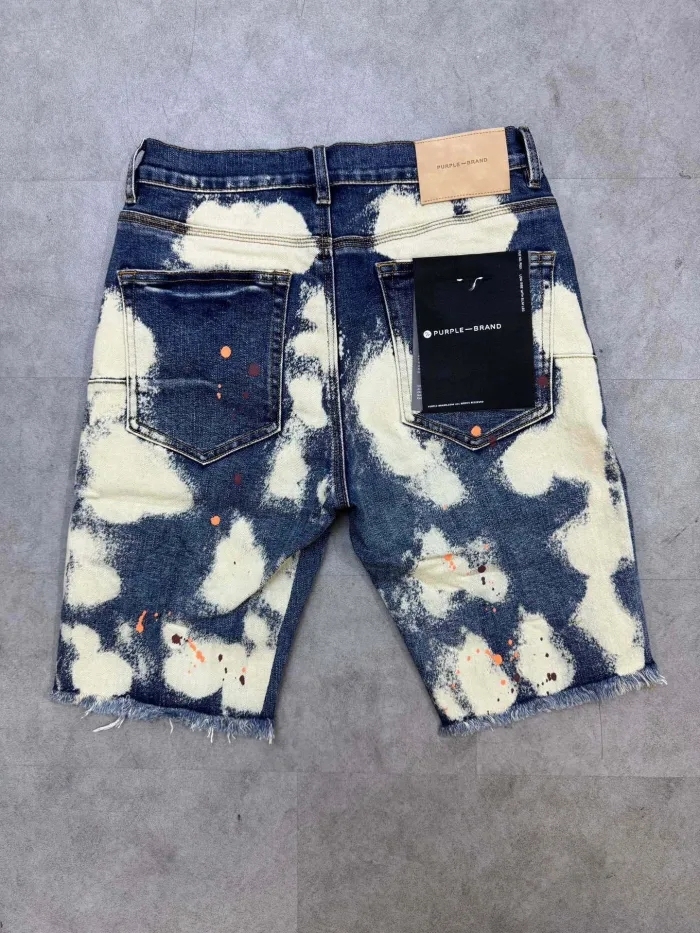 1:1 quality version Tie-Dye Cloud Splash Denim Shorts