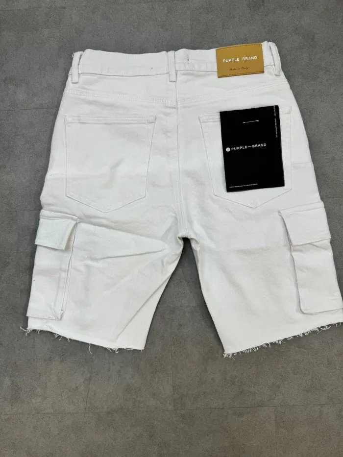 1:1 quality version Multi-Pocket Raw Edge Denim Shorts