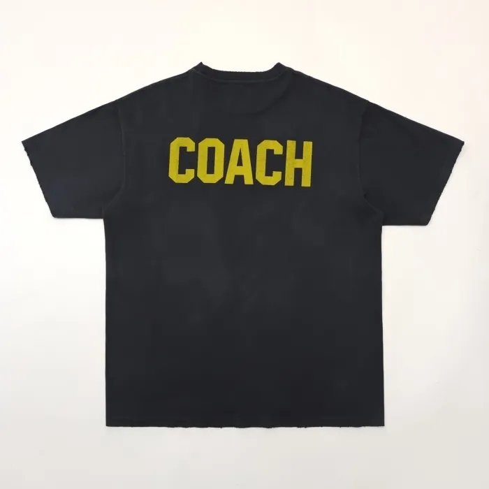 1:1 quality version Aged Reversible Wearable Coach Letter Print Tee 3 colors