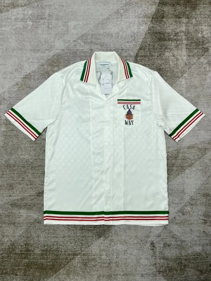 1:1 quality Silk Castle Tennis Dark Jacquard shirt & shorts set