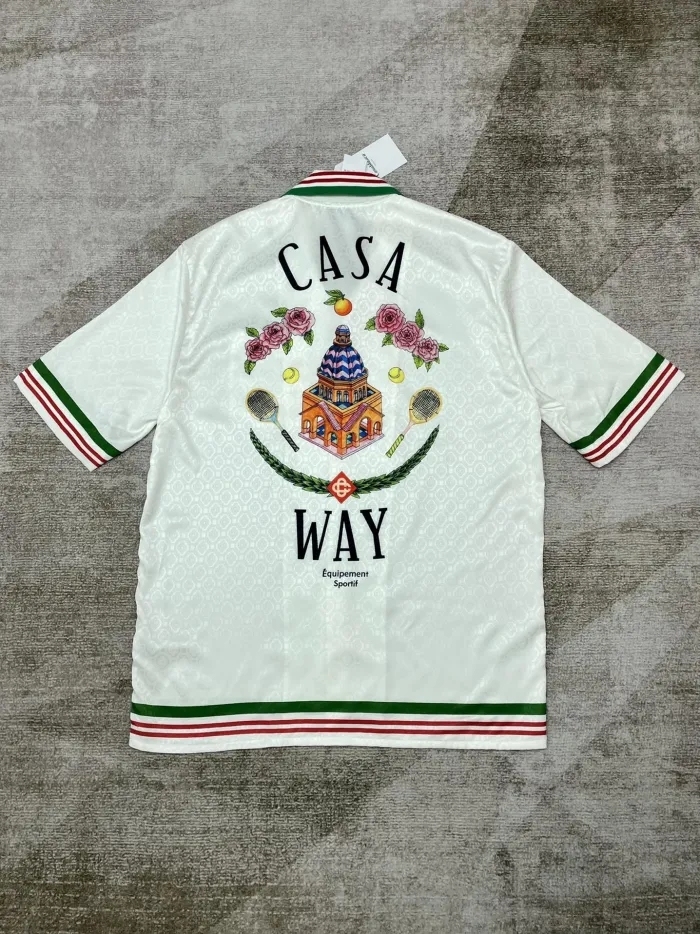 1:1 quality Silk Castle Tennis Dark Jacquard shirt & shorts set