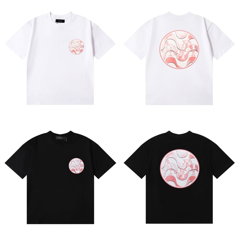 AM Wave Print Tee Black White