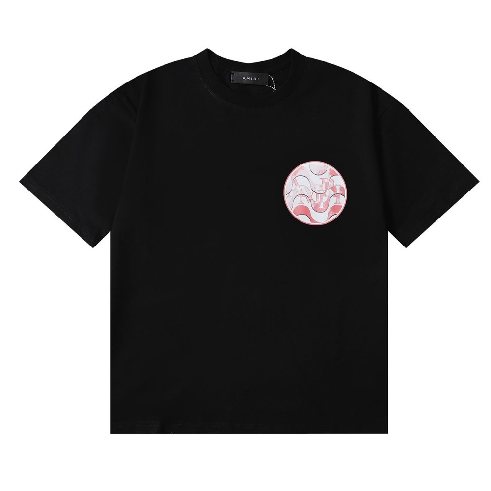 AM Wave Print Tee Black White