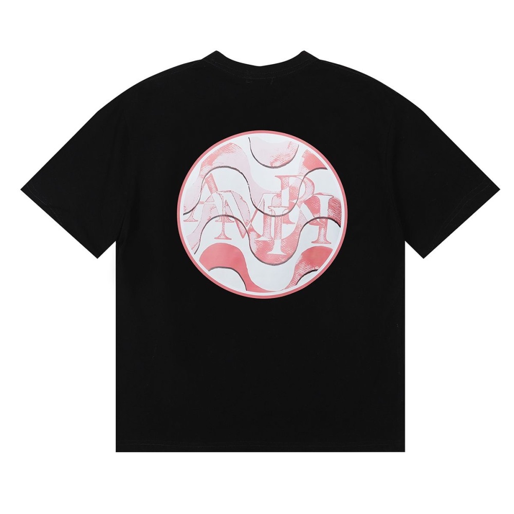 AM Wave Print Tee Black White
