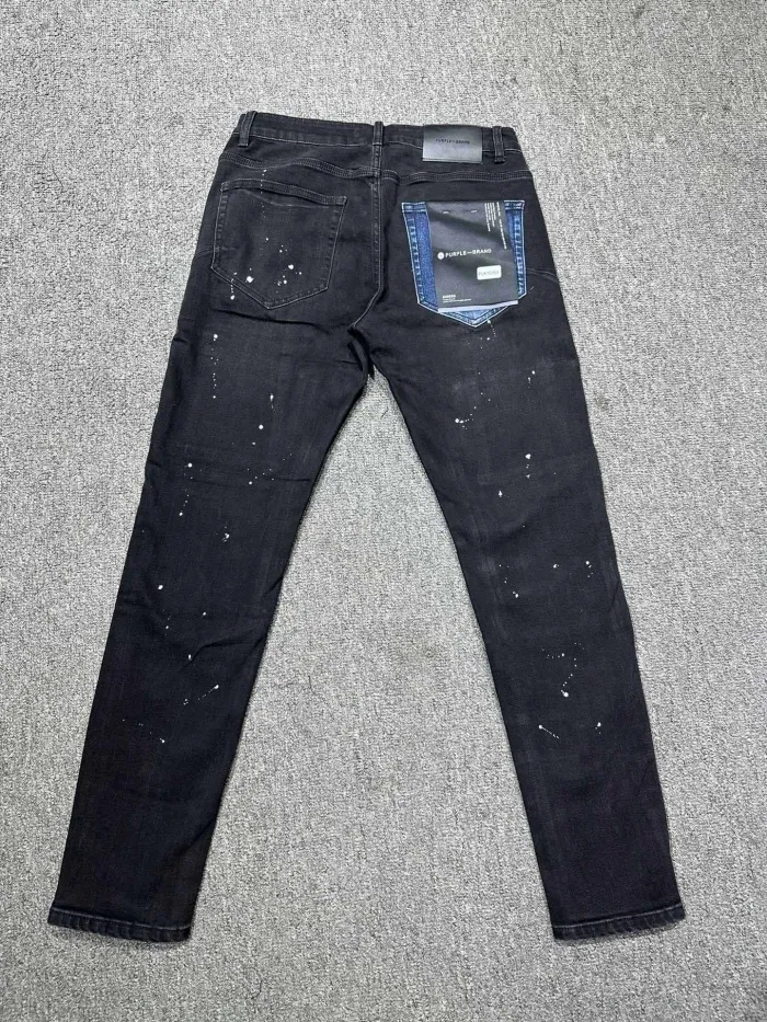 1:1 quality version Blue Denim Patchwork Ink Dot Jeans