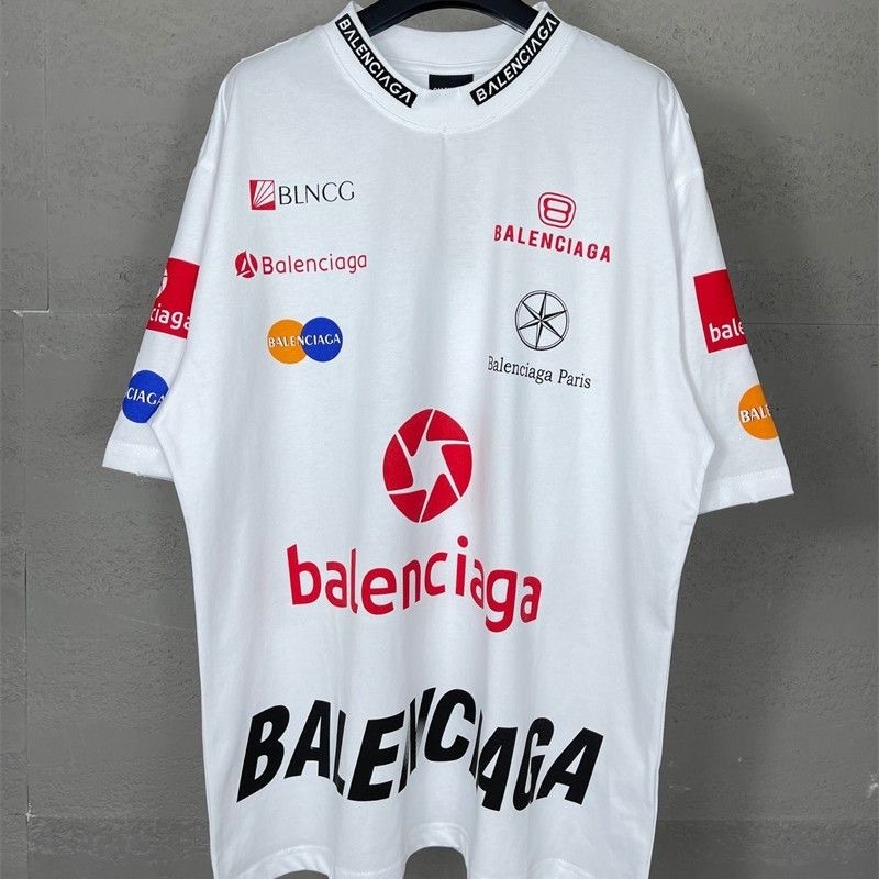 BLCG Racing Full Print Multi Logo Tee Black White