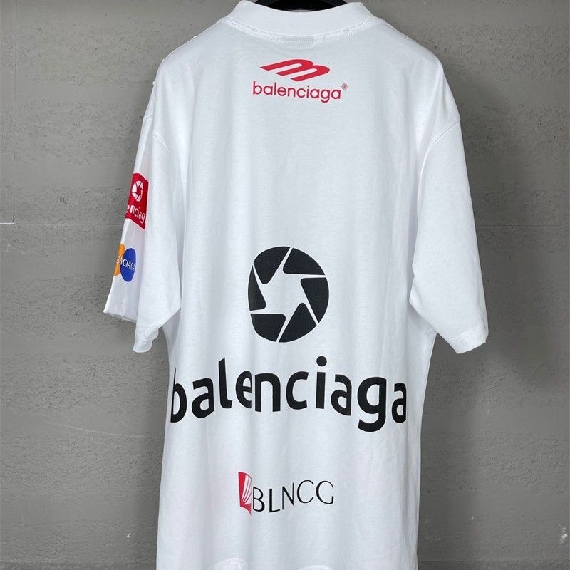 BLCG Racing Full Print Multi Logo Tee Black White