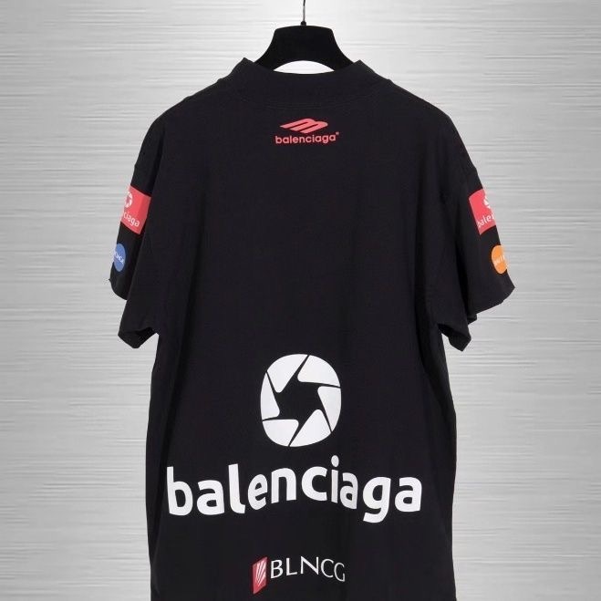 BLCG Racing Full Print Multi Logo Tee Black White