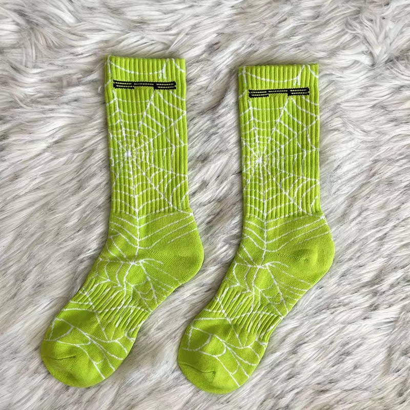 Spider Web Alphabet Mid-Calf Socks