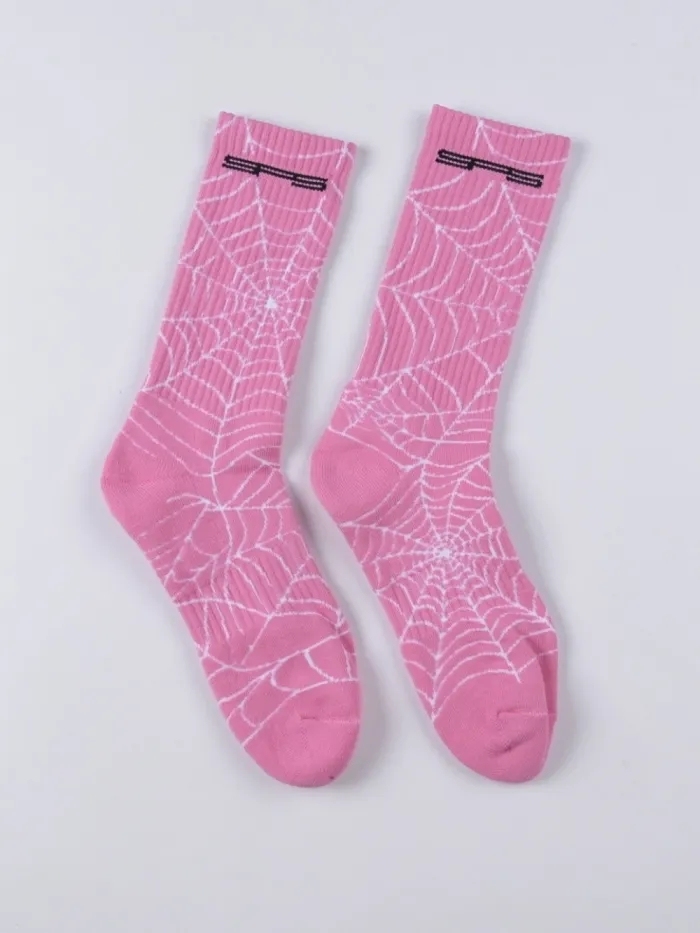 Spider Web Alphabet Mid-Calf Socks