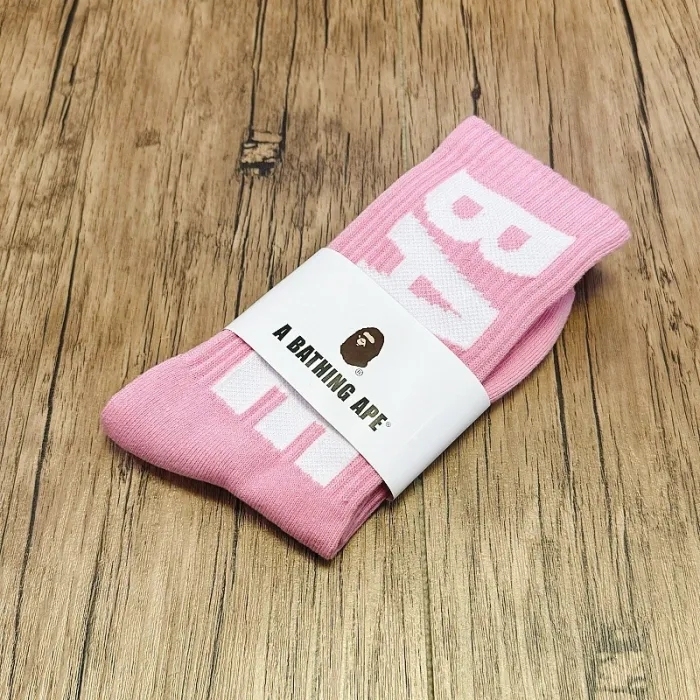Bape Towel Bottom Large Letter Sports Cotton Socks 6 colors