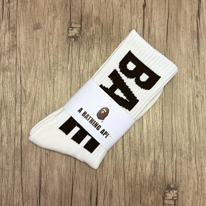 Bape Towel Bottom Large Letter Sports Cotton Socks 6 colors