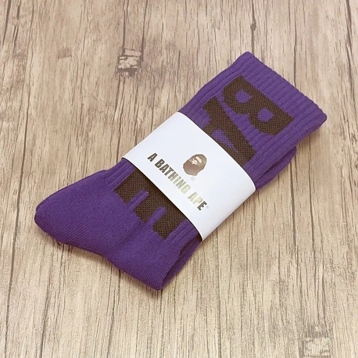 Bape Towel Bottom Large Letter Sports Cotton Socks 6 colors