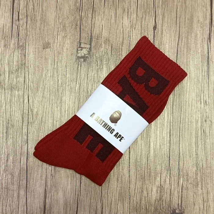 Bape Towel Bottom Large Letter Sports Cotton Socks 6 colors