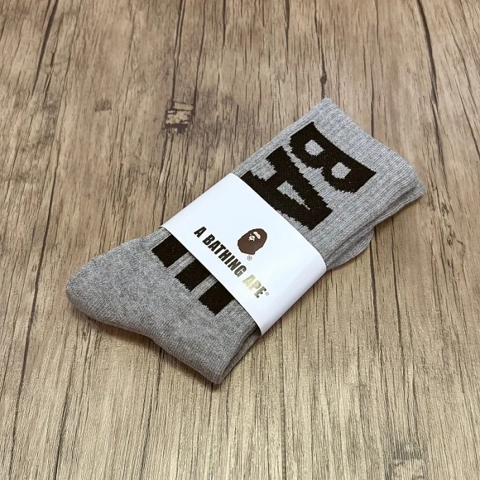 Bape Towel Bottom Large Letter Sports Cotton Socks 6 colors