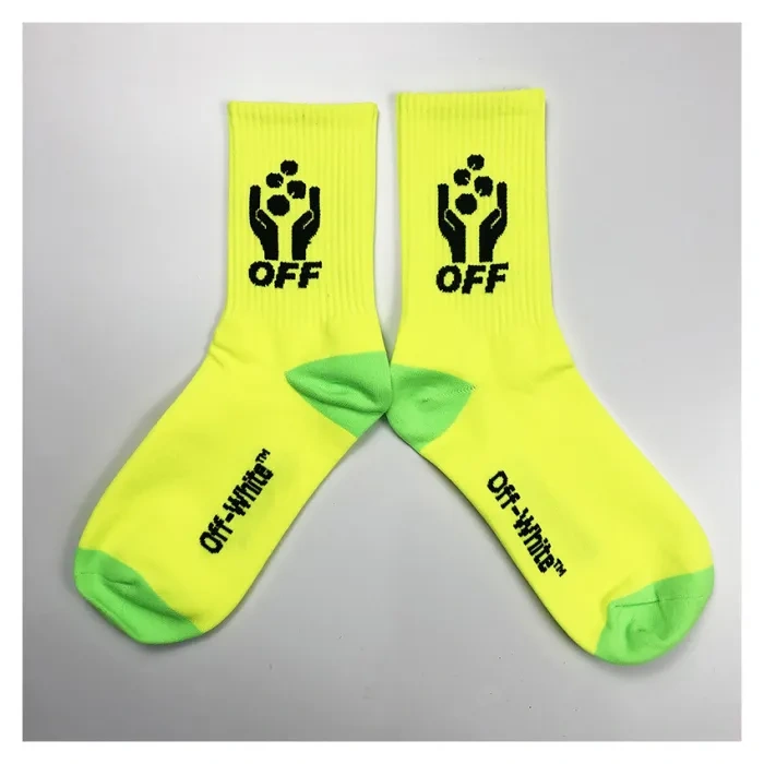 OW Two Hands Guardian Resource Alphabet Embroidery Tide Socks 2 colors