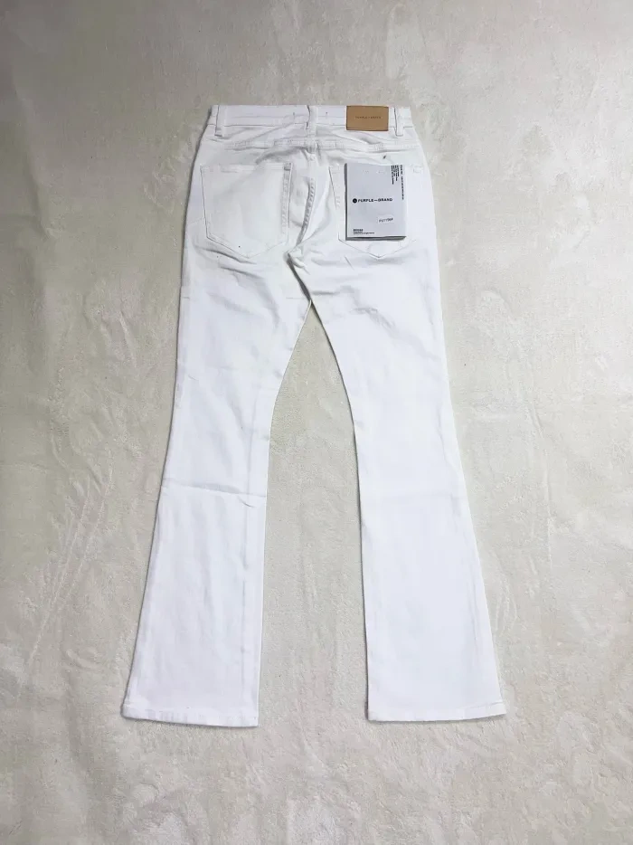 1:1 quality version Leg Rhinestone Embellished White Jeans