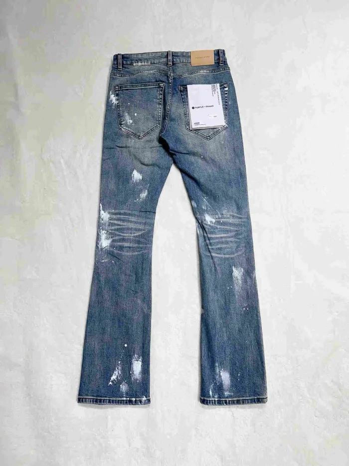 1:1 quality version Front and back inked small ripped micro jeans