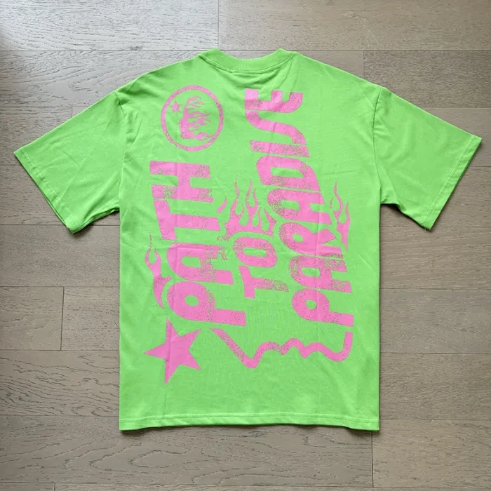 Hellstar Cross splash ink back large letter printed tee