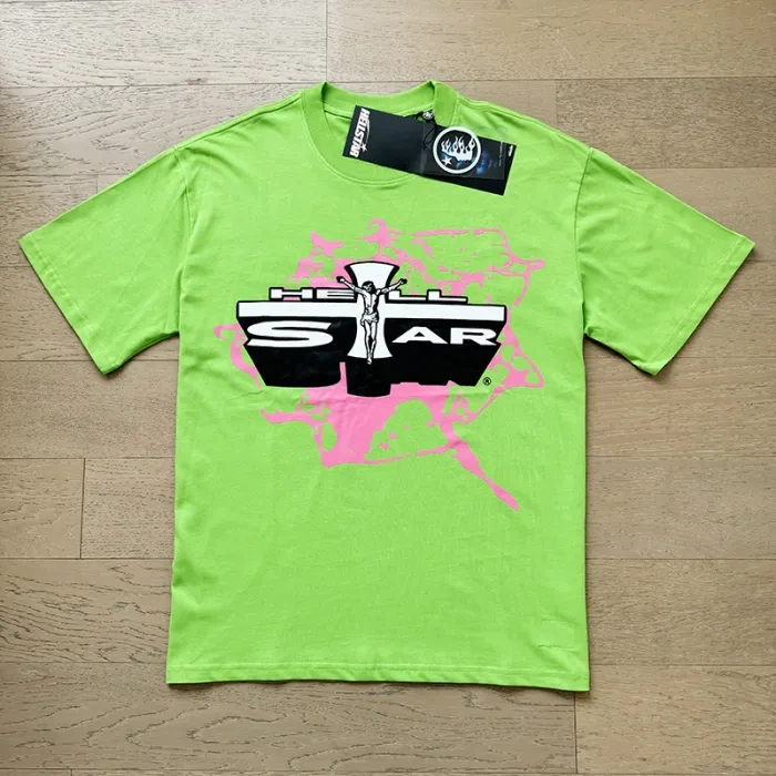 Hellstar Cross splash ink back large letter printed tee