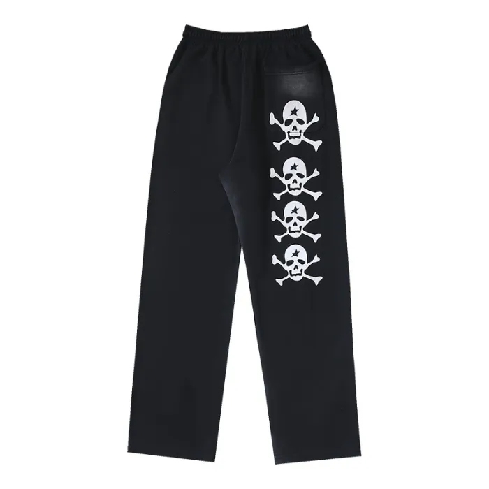 Hellstar One row skull logo print washed Version Sweatpants