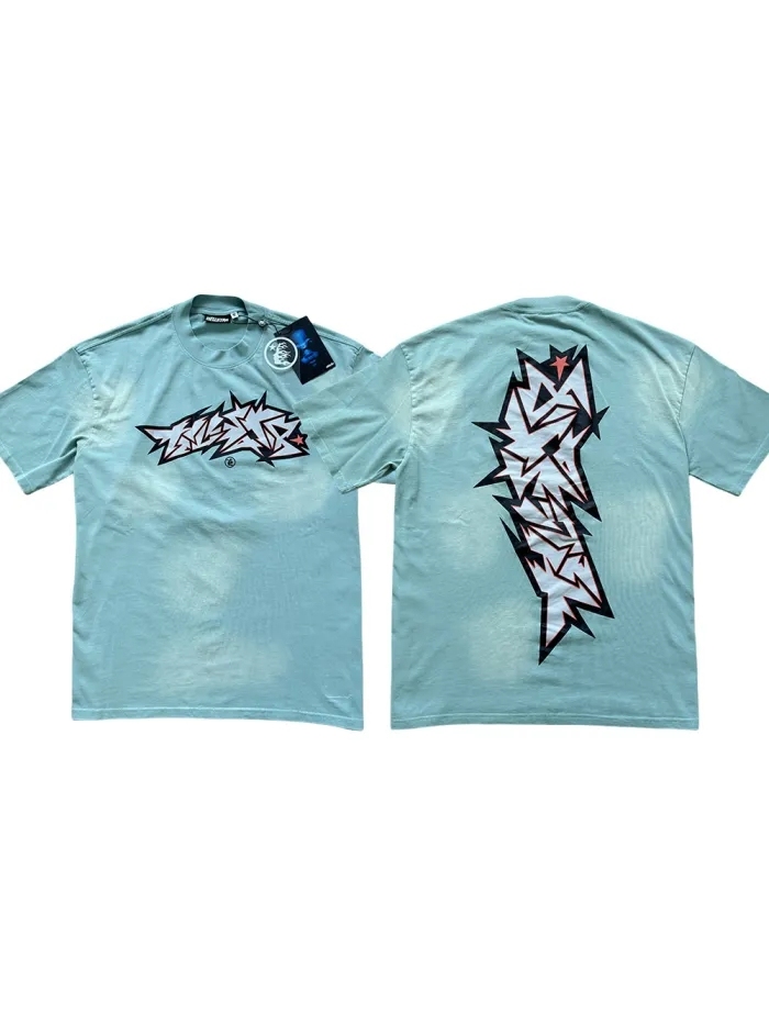 Hellstar Back Abstract Vertical Logo Wash Version Tee