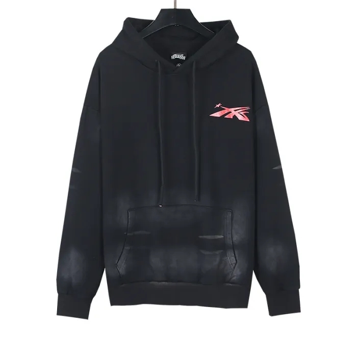 Hellstar All Red Logo Print Washed Version Hoodie