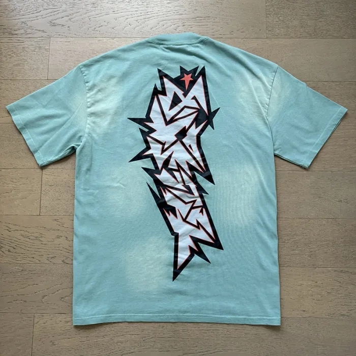 Hellstar Back Abstract Vertical Logo Wash Version Tee