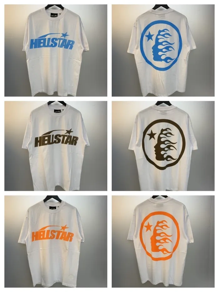 Hellstar Front and back colorful letters big logo print Tee 3 colors