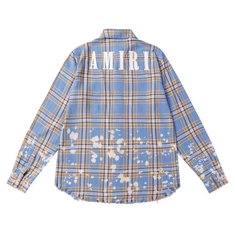 AM White Spots Flannel Long Sleeve Shirt