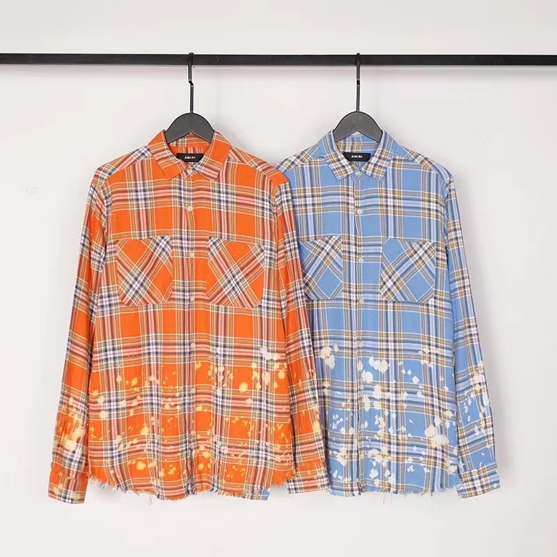 AM White Spots Flannel Long Sleeve Shirt