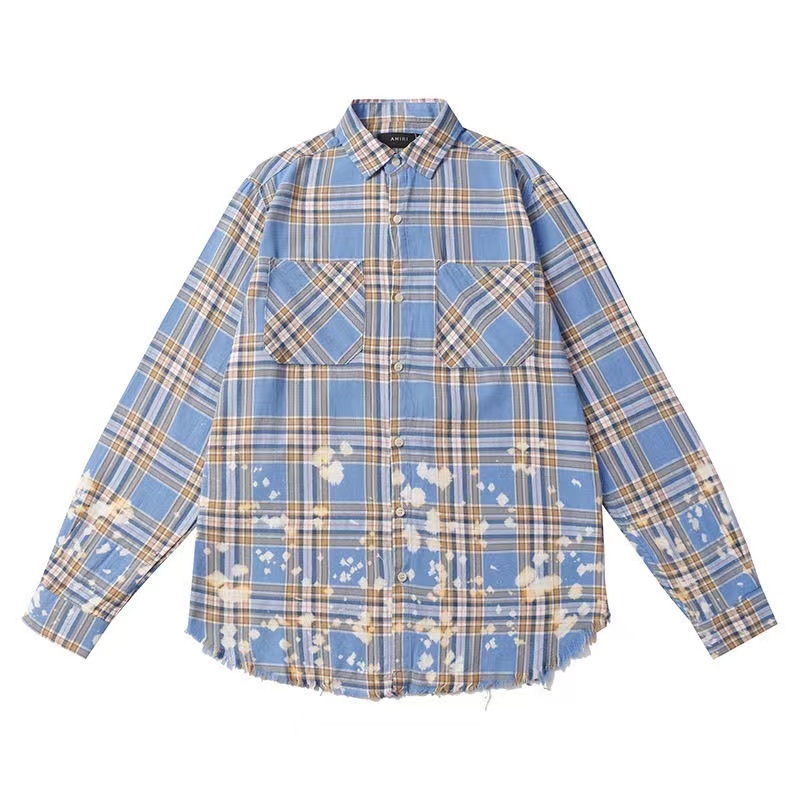 AM White Spots Flannel Long Sleeve Shirt