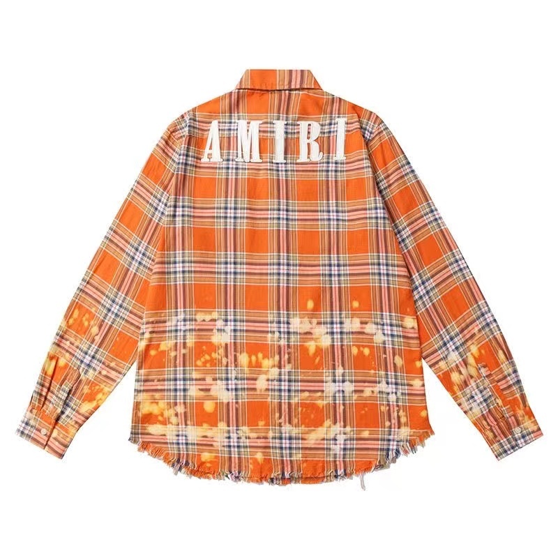 AM White Spots Flannel Long Sleeve Shirt