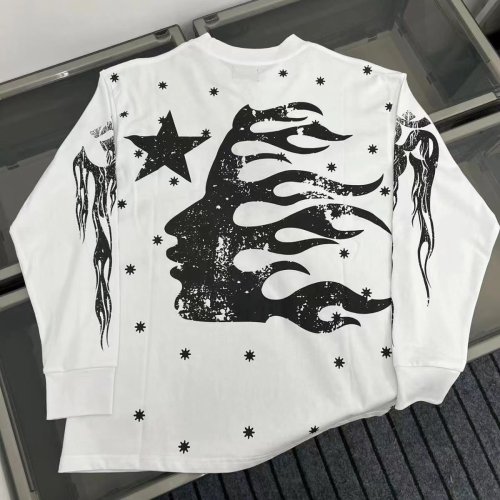 Hellstar All Over Stars Long Sleeve Black And White