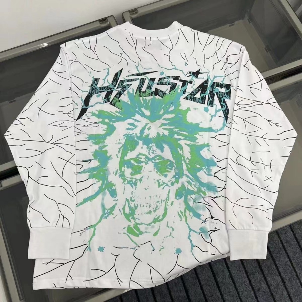 Hellstar Green Head Lighting Long Sleeve Black And White