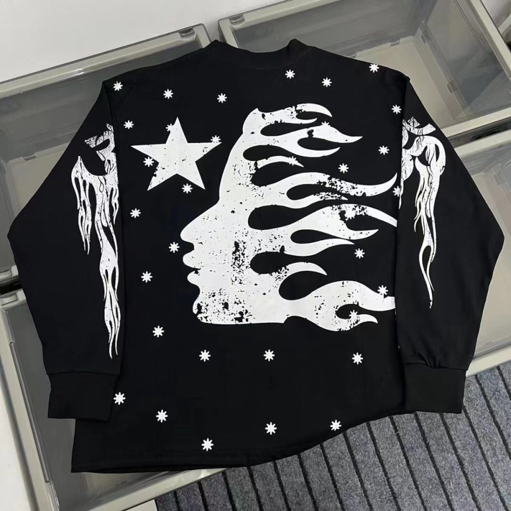 Hellstar All Over Stars Long Sleeve Black And White