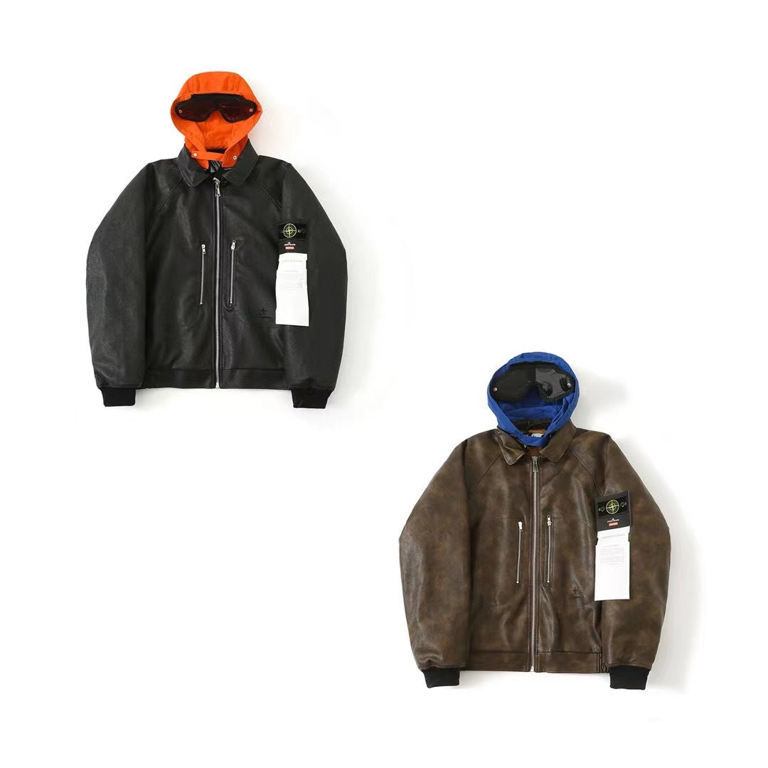Stone Island x Sup Leather Jacket