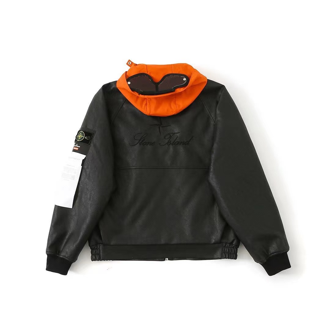 Stone Island x Sup Leather Jacket