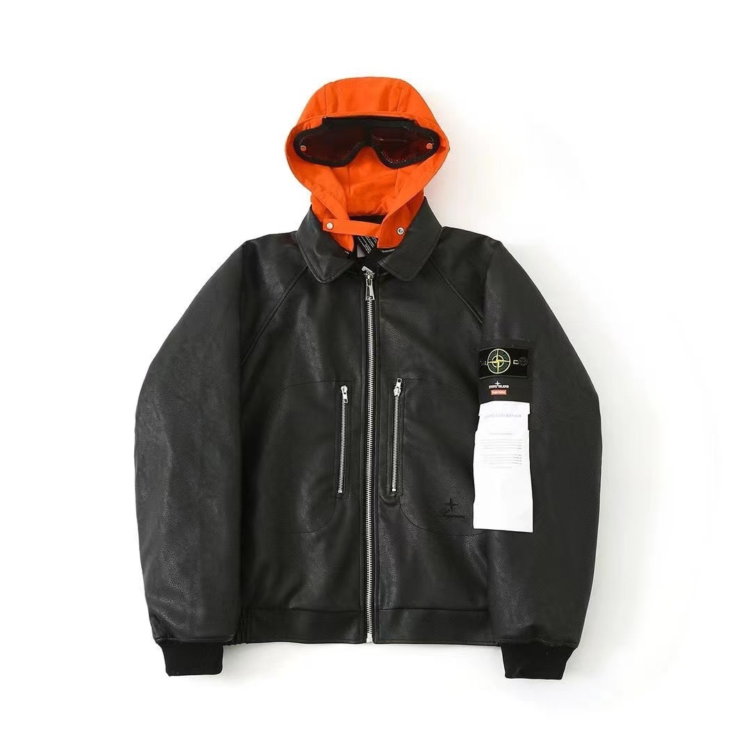Stone Island x Sup Leather Jacket