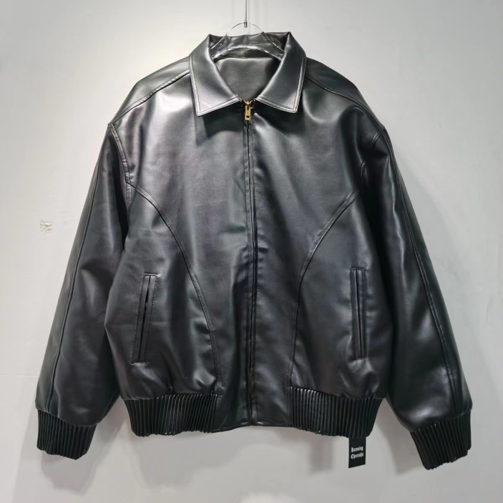 Sup Rhinestone Letters Leather Jacket