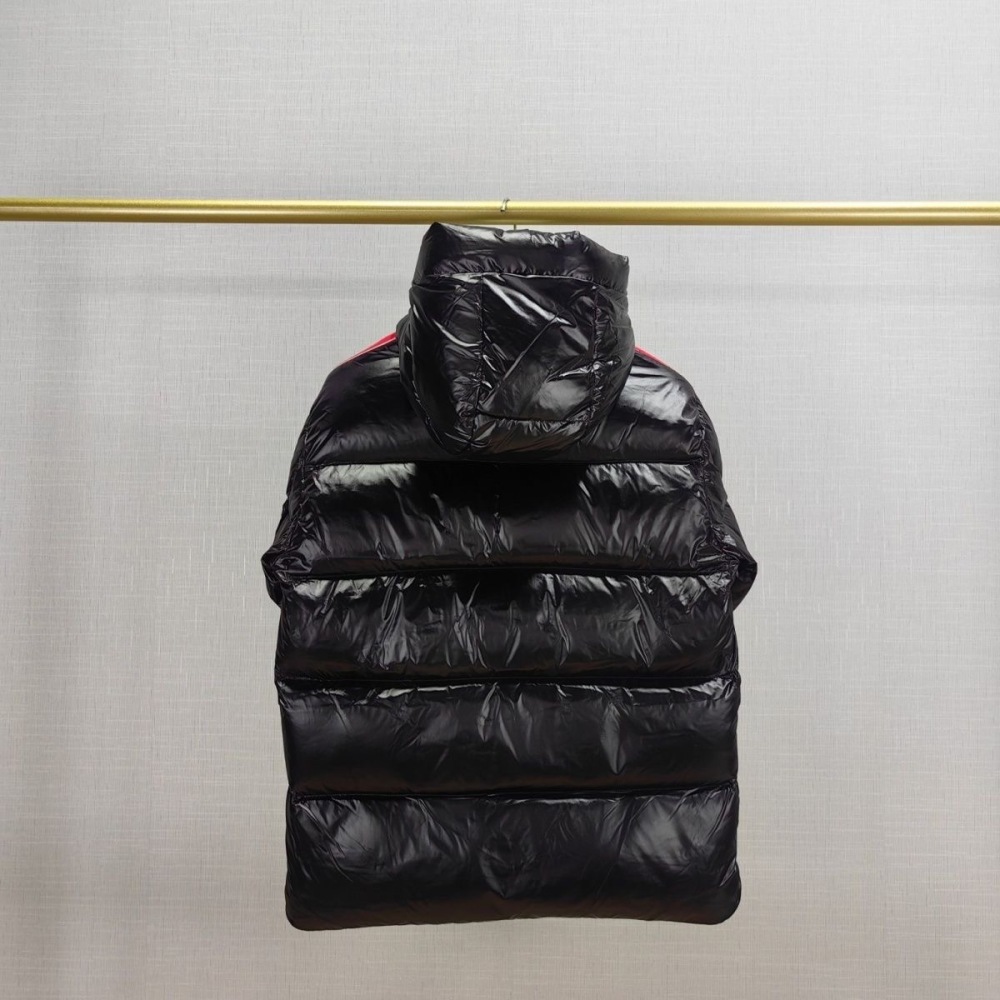 M0ncler arm webbing down jacket black white