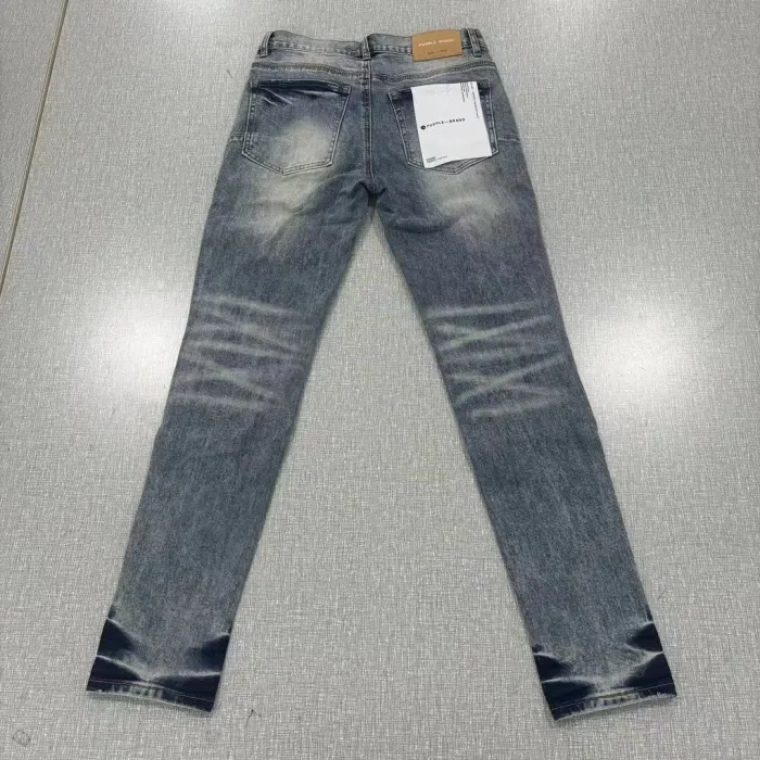 1:1 quality version purple brand Leopard Patches Appliquéd Jeans