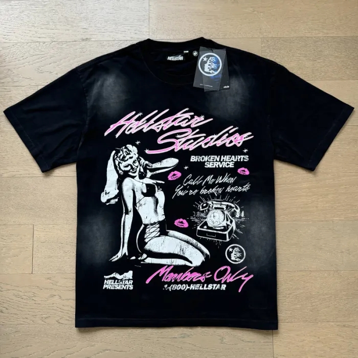 Hellstar Sexy Lady Phone Printed Washed Version Tee