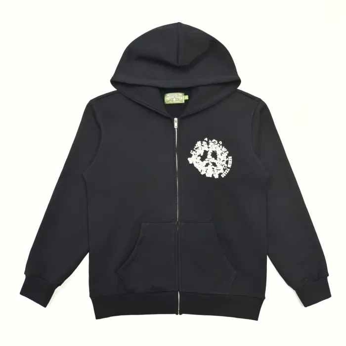 1:1 quality version Kapok Foam Letter Print Zipper Hoodie 2 colors