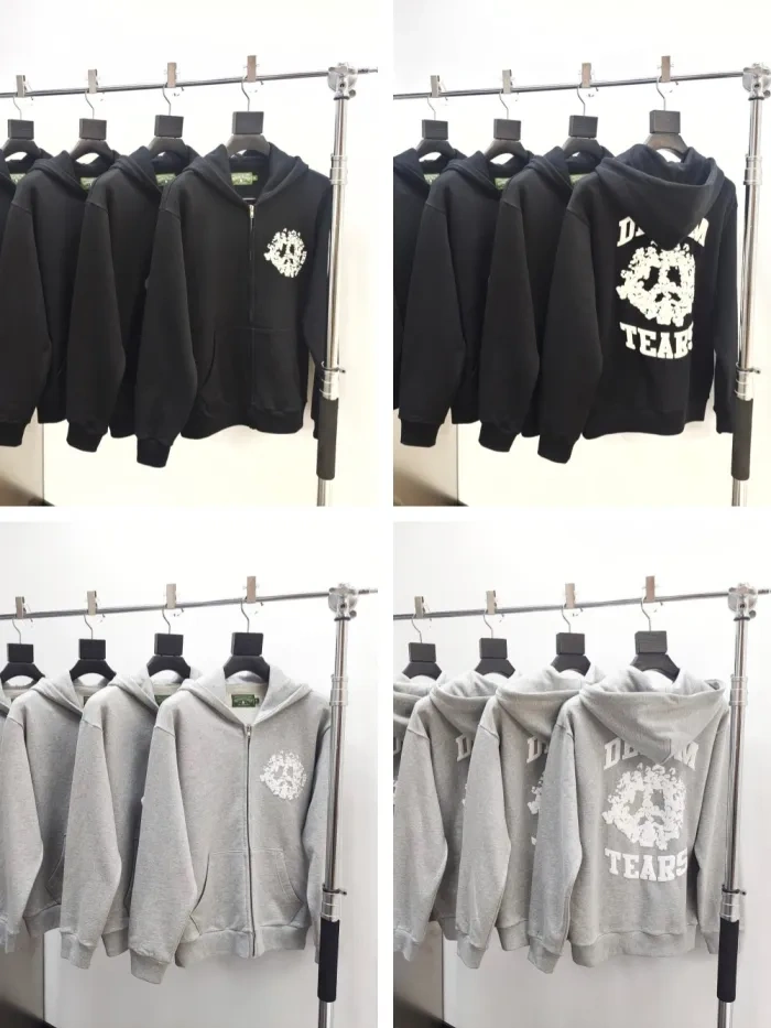 1:1 quality version Kapok Foam Letter Print Zipper Hoodie 2 colors