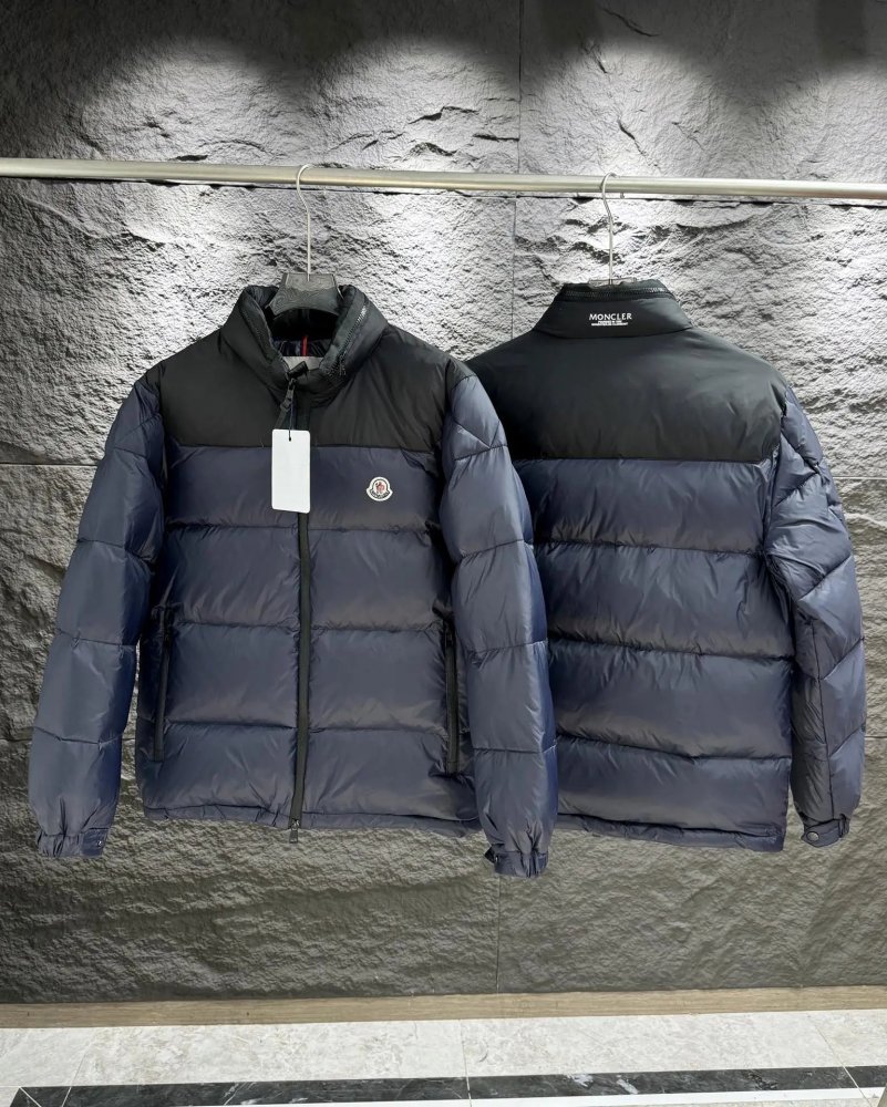 M0ncler Color Blocking Down Jacket Navy Blue