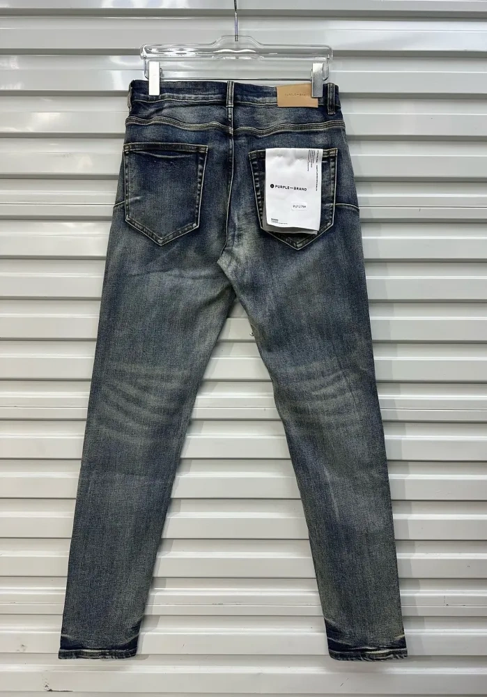 1:1 quality version Red knife cut patch jeans
